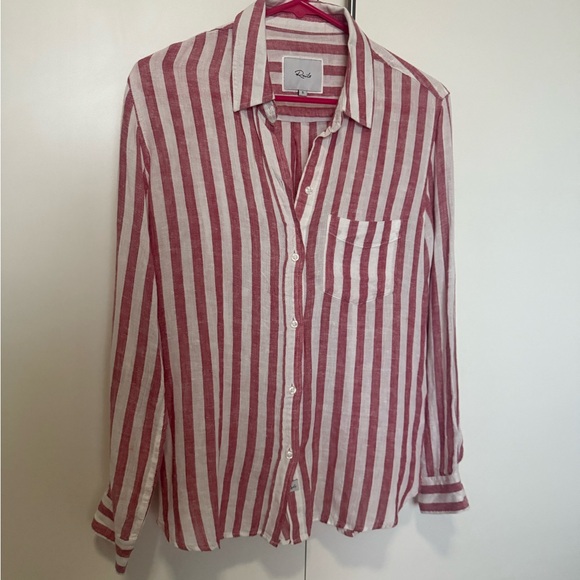 Rails Charlie Carmine Strip Linen Button-Up - Picture 2 of 6